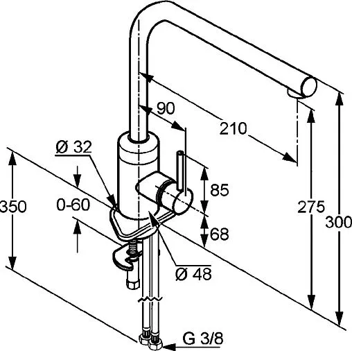Смеситель для кухни Kludi L-ine хром 428140577
