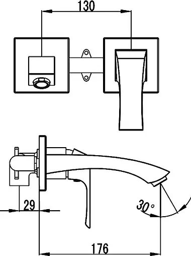 Смеситель для раковины из стены Lemark Unit хром LM4526C