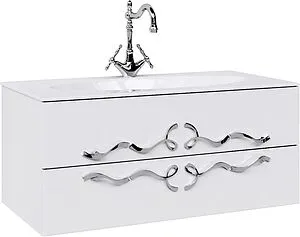 Тумба-умывальник подвесная Clarberg Due Amanti Т10/W 100 белый DUE0110W+DUER8CR+El.10.04.D Тумба-умывальник подвесная Clarberg Due Amanti Т10/W 100 белый DUE0110W+DUER8CR+El.10.04.D, 1