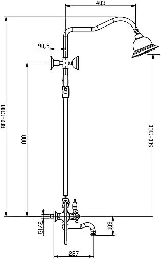 Душевая система со смесителем для ванны Timo Nelson бронза/белый SX-1291/02