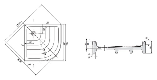 Поддон для душа Ravak Ronda-90 EX A207001320