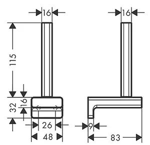 Держатель для запасных рулонов Hansgrohe AddStoris чёрный матовый 41756670, 2