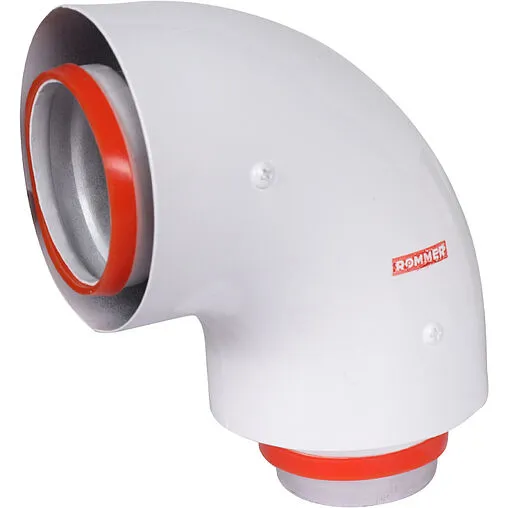 Колено стартовое коаксиальное Ø 60/100мм (алюм.) Rommer RCA-6010-250100