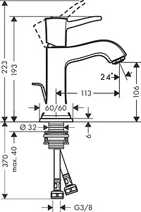 Смеситель для раковины Hansgrohe Metropol Classic 110 хром 31300000 Смеситель для раковины Hansgrohe Metropol Classic 110 хром 31300000, 2