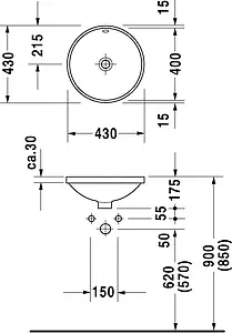 Раковина Duravit Architec 43 белый 0468400000 Раковина Duravit Architec 43 белый 0468400000, 2