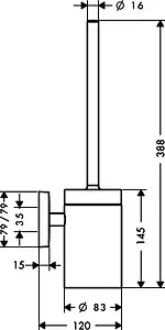 Ёршик для унитаза Hansgrohe PuraVida хром/белый 41505000 Ёршик для унитаза Hansgrohe PuraVida хром/белый 41505000, 2