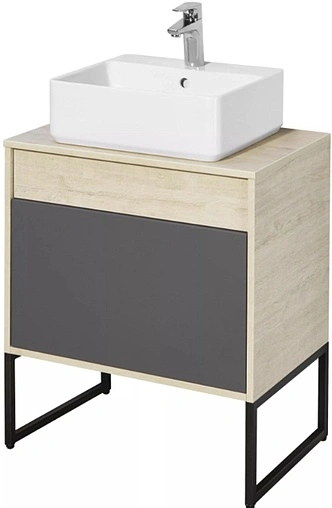 Тумба-умывальник подвесная Aquaton Лофт Урбан 65 графит/орегон 1A2540K1LQX60