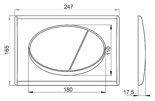 Клавиша смыва для унитаза AlcaPlast M71 хром глянцевый