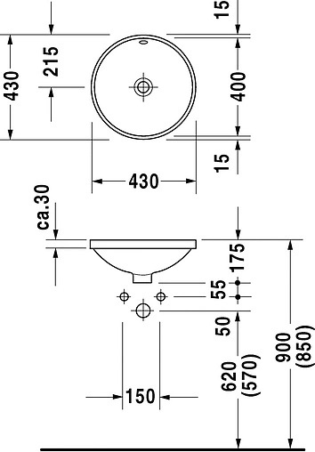Раковина Duravit Architec 43 белый 0468400000 Раковина Duravit Architec 43 белый 0468400000