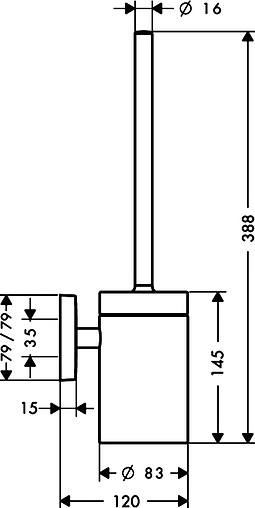 Ёршик для унитаза Hansgrohe PuraVida хром/белый 41505000