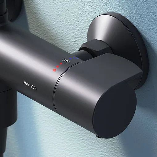 Душевая система с термостатом для ванны Am.Pm X-Joy чёрный матовый F0785A522 Душевая система с термостатом для ванны Am.Pm X-Joy чёрный матовый F0785A522