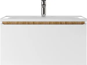 Тумба-умывальник подвесная Домино Senator 80 белый/дуб вотан DS4302T+4670142930273, 3