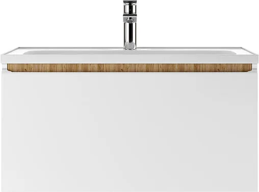 Тумба-умывальник подвесной Домино Senator 80 белый/дуб вотан DS4302T+4670142930273