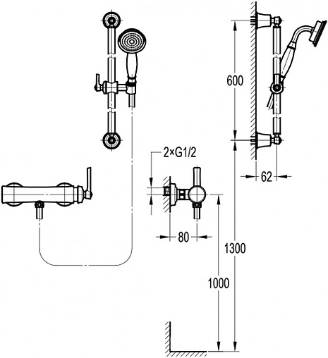 Душевая система со смесителем для душа Swedbe Terracotta Art терракотовый 2513