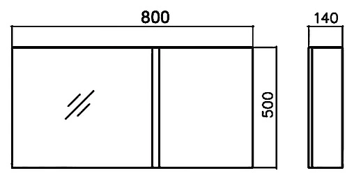 Шкаф-зеркало BelBagno Luce 80 белый BB800PAC/BL