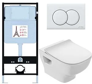 Комплект 6 в 1 Jacob Delafon Struktura 48 EDF103-00 с кнопкой E36496-00 белый глянцевый Комплект 6 в 1 Jacob Delafon Struktura 48 EDF103-00 с кнопкой E36496-00 белый глянцевый, 1