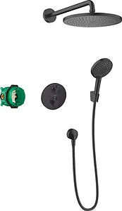 Душевая система с термостатом для душа Hansgrohe Croma 280 1jet с Ecostat S чёрный матовый 27961670 Душевая система с термостатом для душа Hansgrohe Croma 280 1jet с Ecostat S чёрный матовый 27961670, 1