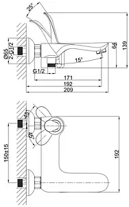 Смеситель для ванны D&K Venice Baciano белый/хром DA1033256 Смеситель для ванны D&K Venice Baciano белый/хром DA1033256, 2