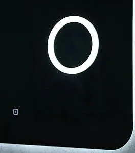 Зеркало с подсветкой Continent Elegant Led 80x60 с линзой, с музыкальным блоком, с подогревом белый ЗЛП174, 5