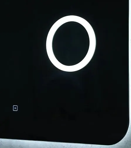 Зеркало с подсветкой Continent Elegant Led 80x60 с линзой, с музыкальным блоком, с подогревом белый ЗЛП174