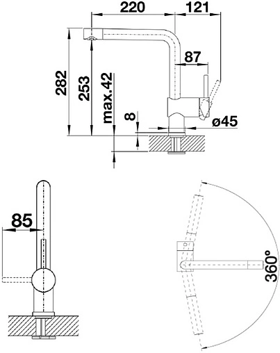 Смеситель для кухни Blanco Linus хром 514019