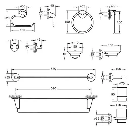 Набор аксессуаров VitrA Marin хром A44924
