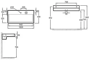 Раковина Jacob Delafon Terrace 100 белый EXC112-00 Раковина Jacob Delafon Terrace 100 белый EXC112-00, 2