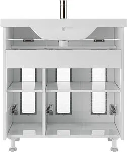Тумба-умывальник напольная Айсберг Кристалл 80 белый DA1803T+1WH302251, 5