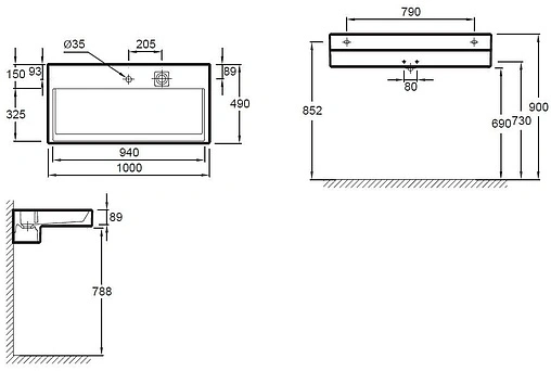 Раковина Jacob Delafon Terrace 100 белый EXC112-00