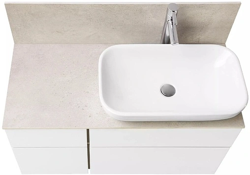 Тумба-умывальник подвесная Aquaton Мишель 100 белый/дуб эндгрейн 1A244101MIX40+