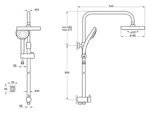 Душевая система без смесителя VitrA Samba хром A45597EXP Душевая система без смесителя VitrA Samba хром A45597EXP, 2