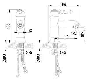 Смеситель для раковины Lemark Villa бронза/белый LM4806B, 2