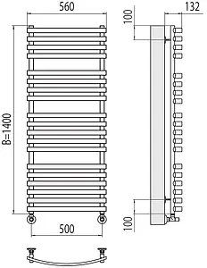 Полотенцесушитель водяной лесенка Terminus Капри П19 500х1400 полированная сталь 4670078530660, 2