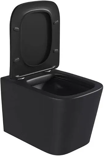 Унитаз подвесной безободковый Hansmann keramik Kvadro Black черный матовый УНИ0019
