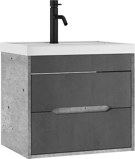 Тумба-умывальник подвесной Домино Loft 60 бетон DL5601T+4670142930044
