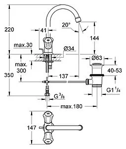 Смеситель для раковины Grohe Costa L хром 21375001 Смеситель для раковины Grohe Costa L хром 21375001, 2