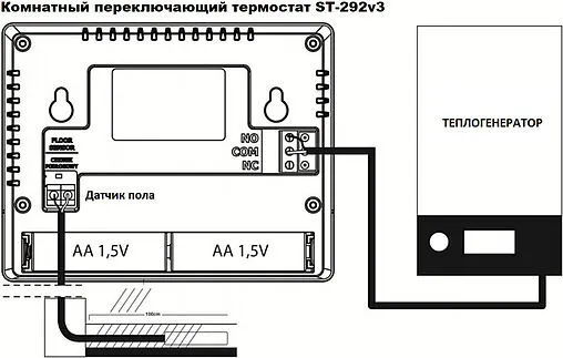 Проводной комнатный двухпозиционный регулятор котла Stout ST-292v3 белый STE-0101-029231