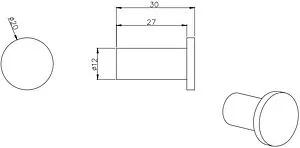 Крючок Aquatek Вега чёрный матовый AQ4001MB Крючок Aquatek Вега чёрный матовый AQ4001MB, 2