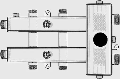 Распределительный коллектор 3 контура с гидрострелкой 1¼&quot;н x 1&quot;н Север-М3 1925009