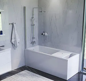 Шторка на ванну 800мм прозрачное стекло Am.Pm Gem 80 W90BS-D080-140CT, 3