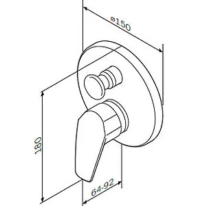 Смеситель для ванны скрытого монтажа Am.Pm Gem хром F9085000 Смеситель для ванны скрытого монтажа Am.Pm Gem хром F9085000, 2