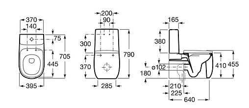 Унитаз-компакт безободковый Roca Beyond Rimless белый 3420B9000+3410B1000