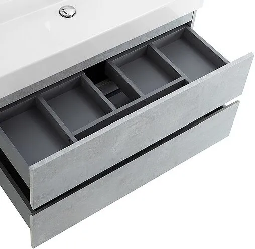 Тумба-умывальник подвесная Cezares Molveno 46 100 Beton MOLVENO 46-100-2C-SO-BET+CZR-MIL-100-LVB