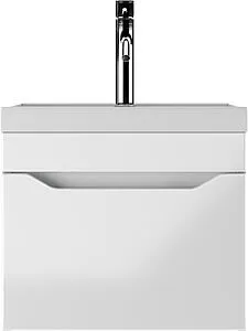 Тумба-умывальник подвесной Айсберг Ева 50 белый DA5912T+4670142930556, 4