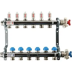 Группа коллекторная с расходомерами 6 отводов 1&quot;н/н x ¾&quot;ек Rehau HKV-D 12080611002, 1