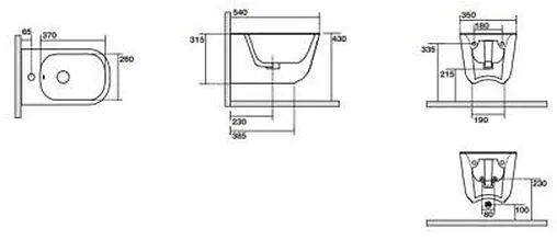 Биде подвесное Kerasan Tribeca Ferro matt 512589