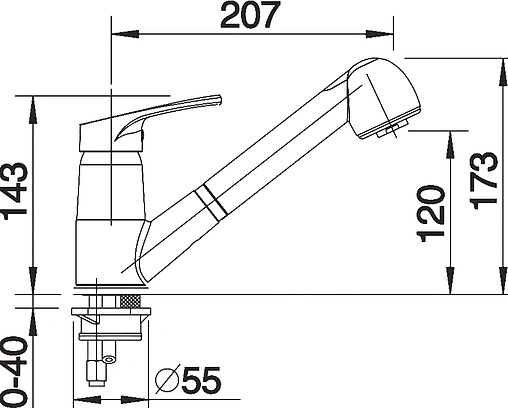 Смеситель для кухни с выдвижным изливом Blanco Wega-S хром 512035