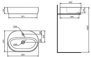 Раковина Santek Одри 42 Round белый 1WH501710, 2