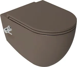 Унитаз подвесной безободковый с функцией биде и встроенным смесителем ISVEA Infinity коричневый 10NFS1005I-2H Унитаз подвесной безободковый с функцией биде и встроенным смесителем ISVEA Infinity коричневый 10NFS1005I-2H, 1