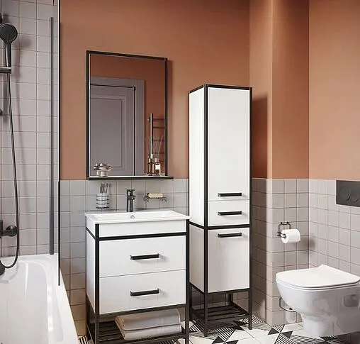 Комплект 6 в 1 Jacob Delafon Struktura 54 EDE103-CP с кнопкой E36496-CP хром глянцевый